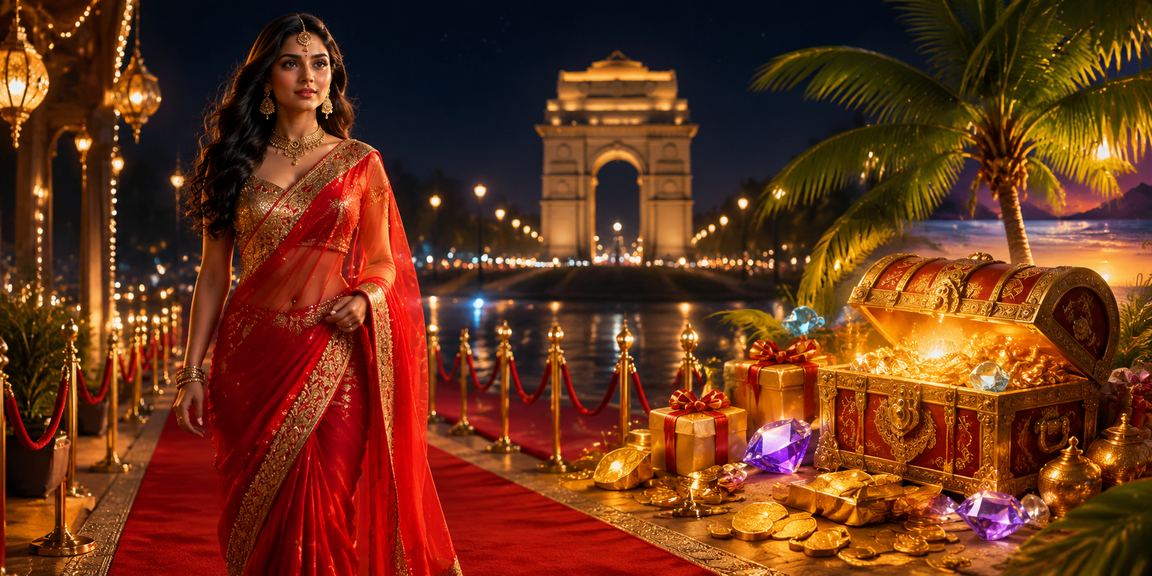 Delhi India Gate with mobile casino player registering account